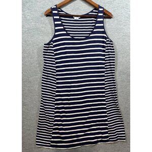Boden Navy White Striped Sleeveless Cotton Tank Dress Womens 10‎